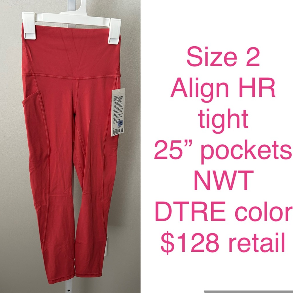 Lululemon size 2 align high rise leggings 25” with pockets nwt